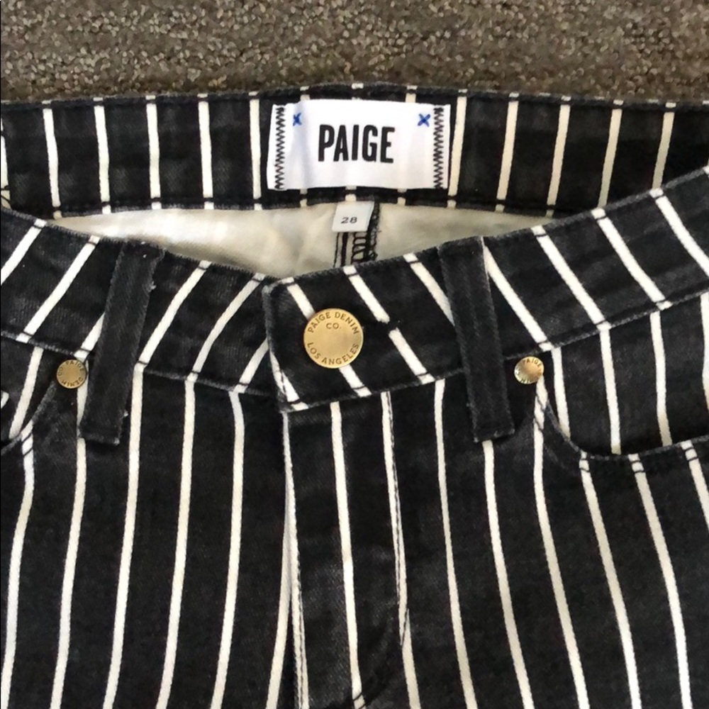 PAIGE Jeans Black with white pin stripe size 28